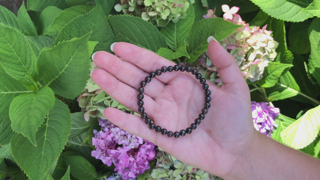 Garnet 6mm Beaded Gemstone Bracelet Video.