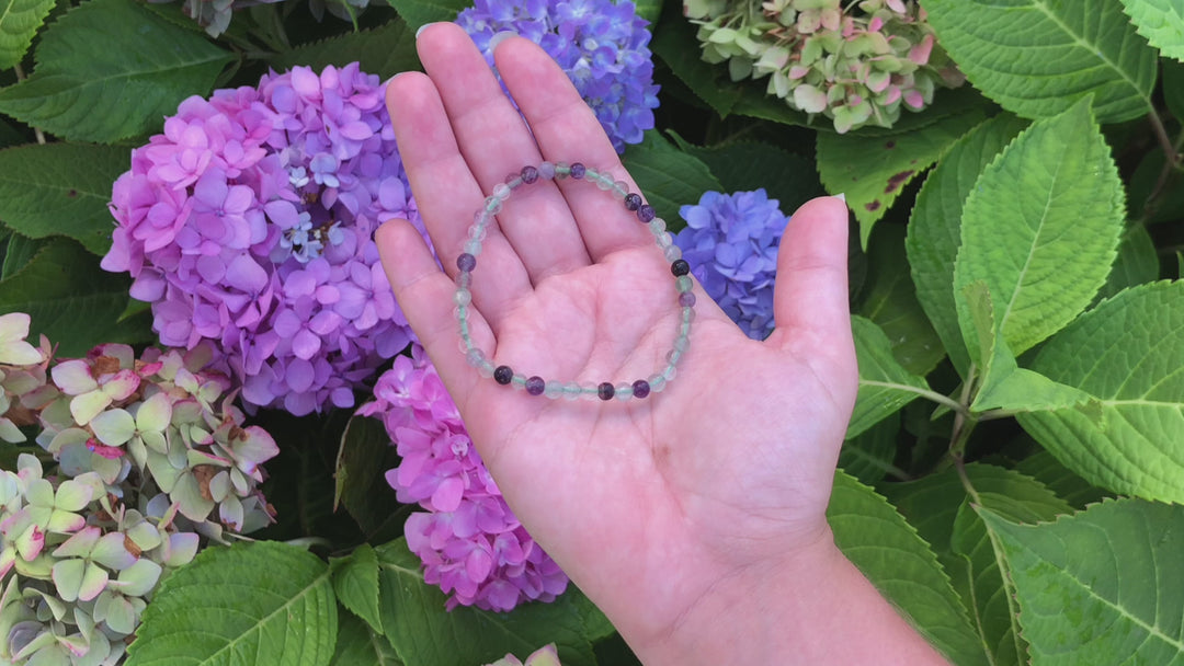 Fluorite 4mm Gemstone Bracelet Video