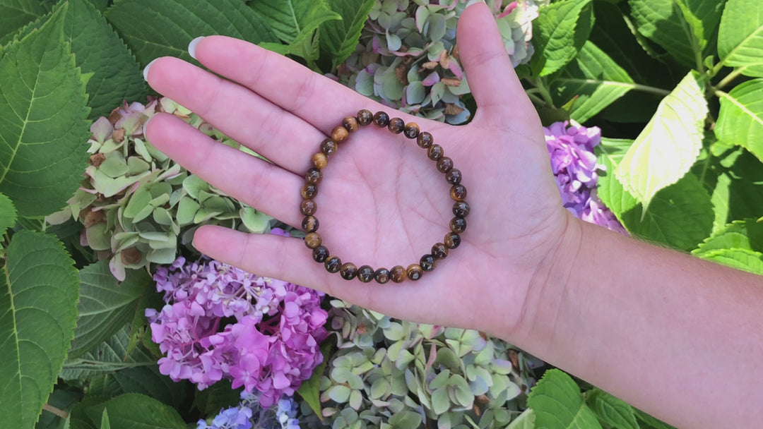 Tiger Eye 6mm Beaded Gemstone Bracelet Video.