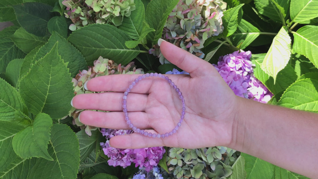 Children's Lavender Amethyst 4mm Gemstone Bracelet Video