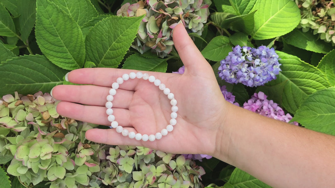 Moonstone 6mm Beaded Gemstone Bracelet Video