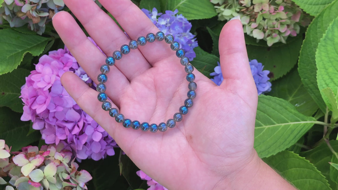 Aqua Aura 6mm beaded Gemstone Bracelet Video