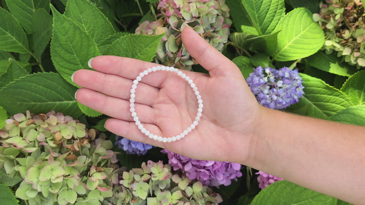 Moonstone 4mm Beaded Gemstone Bracelet video