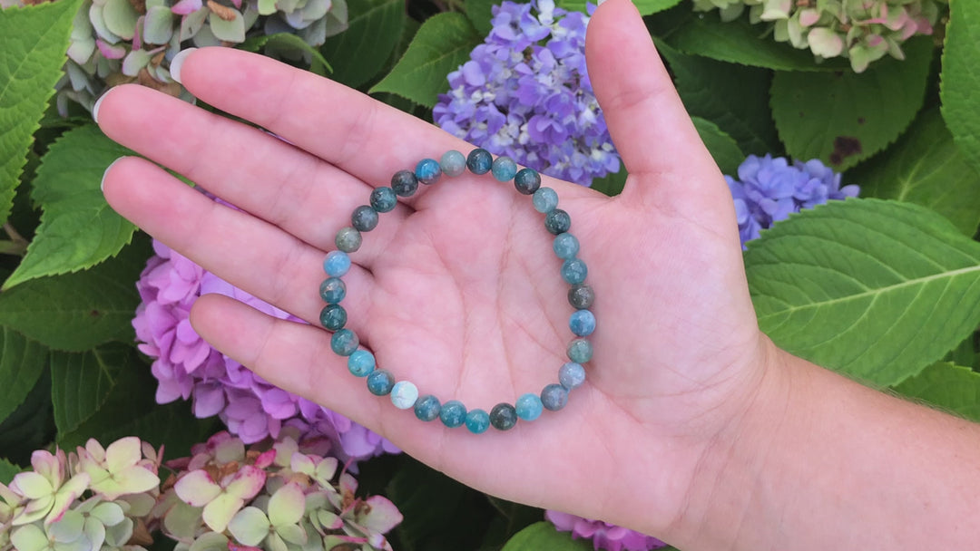 Apatite 6mm Beaded Gemstone Bracelet Video