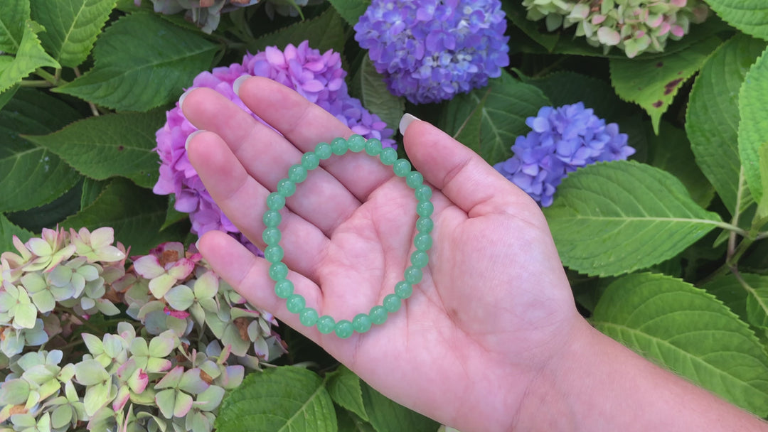 Aventurine 6mm Beaded Gemstone Bracelet  Video.