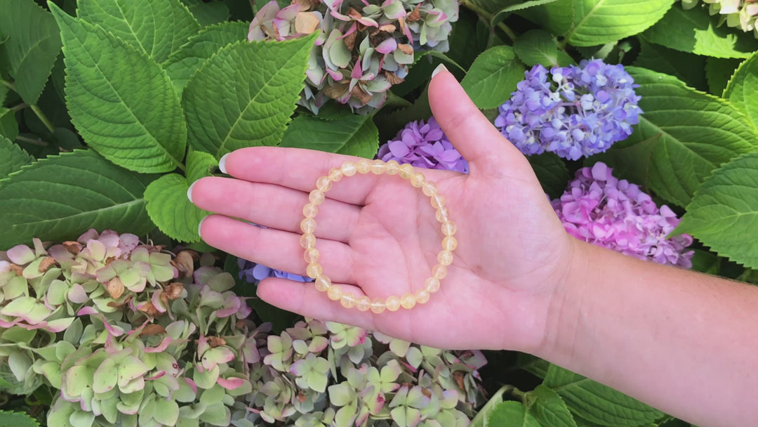 Citrine 6mm Beaded Gemstone Bracelet video.