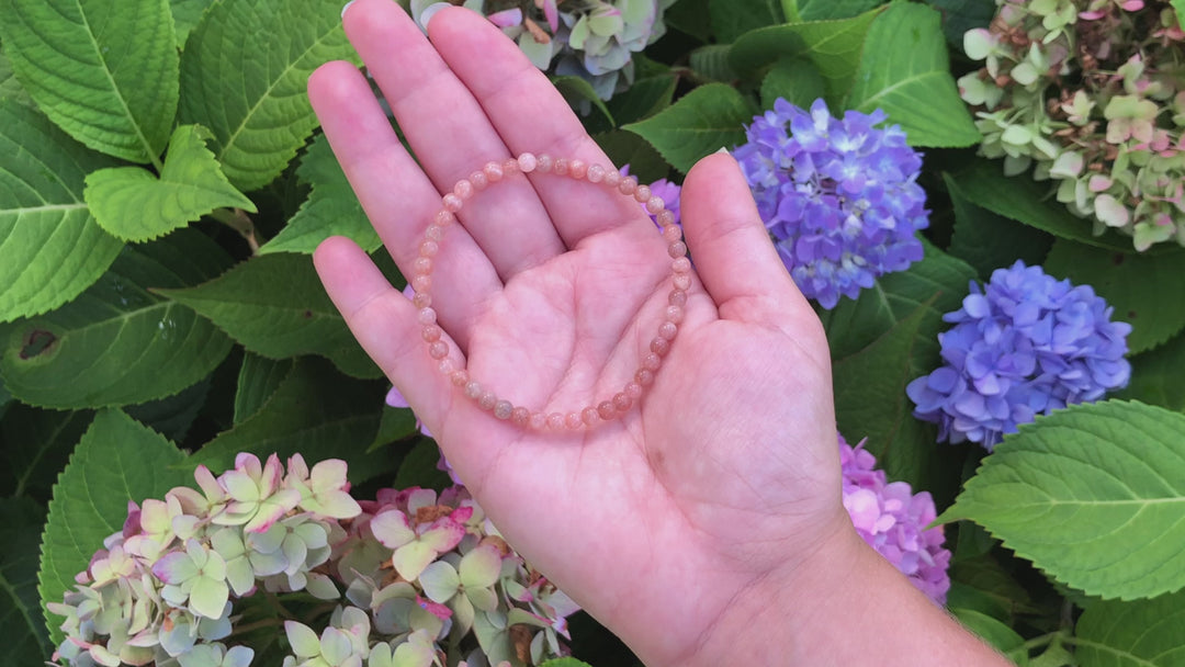 Sunstone 4mm Beaded Gemstone Bracelet video