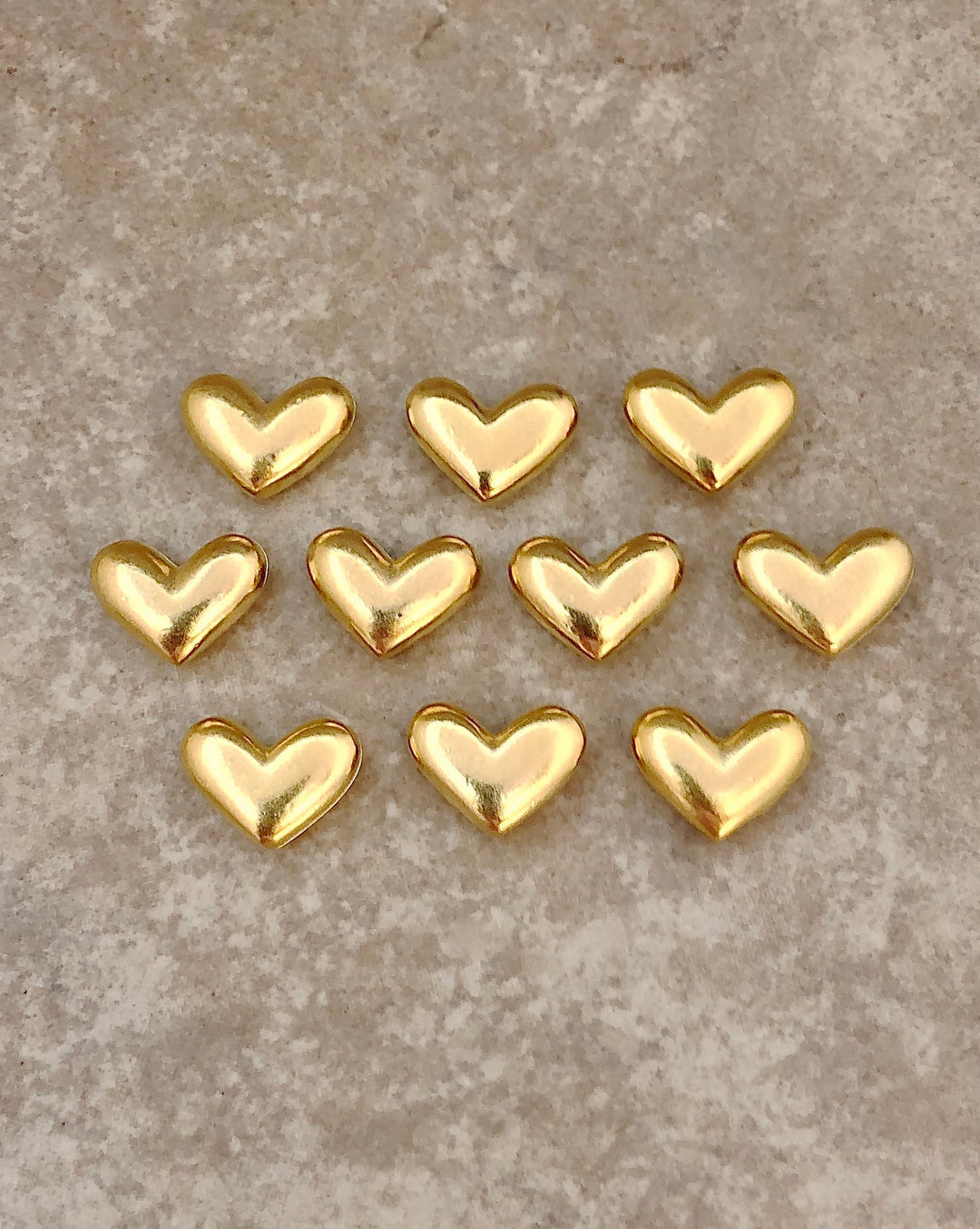 10 Gold Heart Pocket Tokens