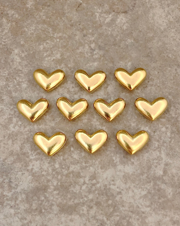 10 Gold Heart Pocket Tokens