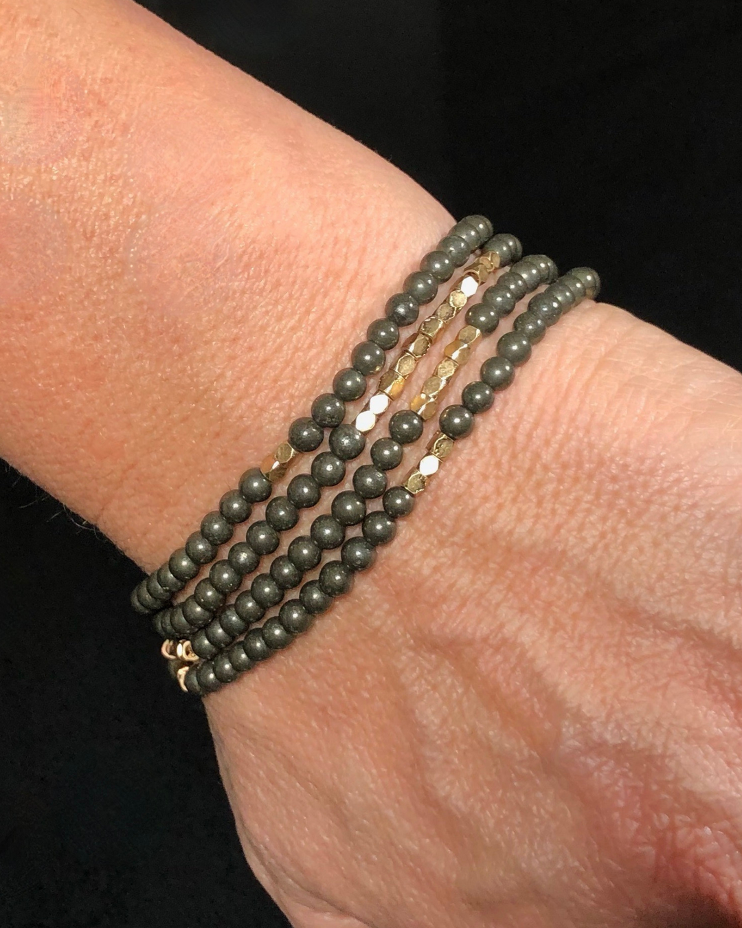 Pyrite With Gold Accents Gemstone Wrap