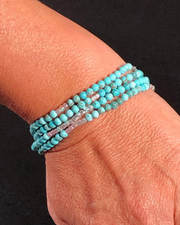 Turquoise With Silver Accents Gemstone Wrap