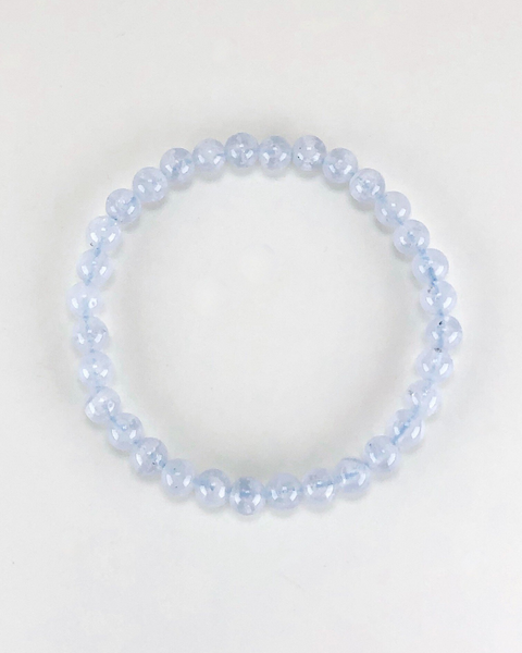 Blue Lace Agate 6mm Gemstone Bracelet