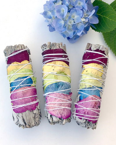 White Sage with Rose Petals