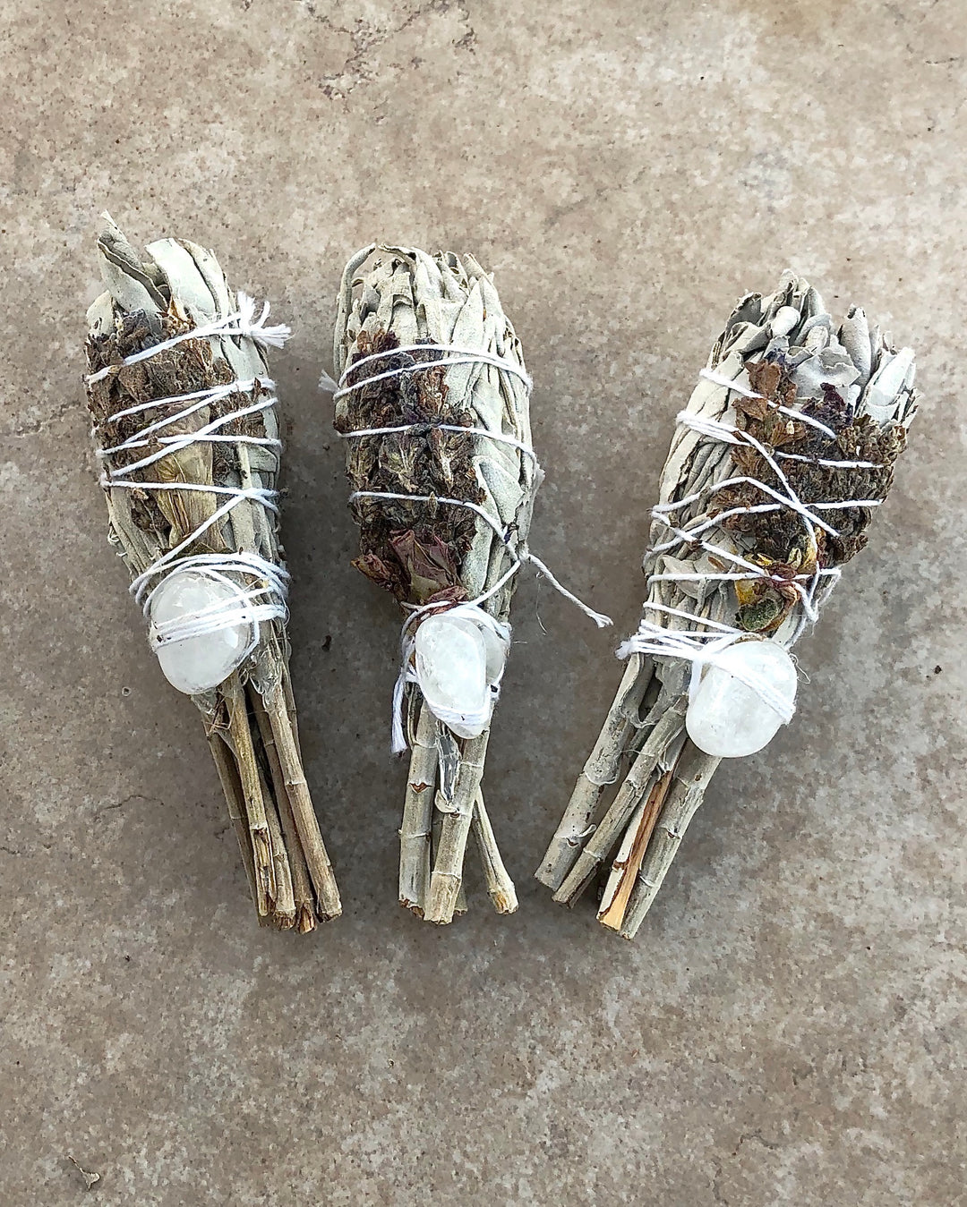 White Sage with Lavender and Quartz Crystal