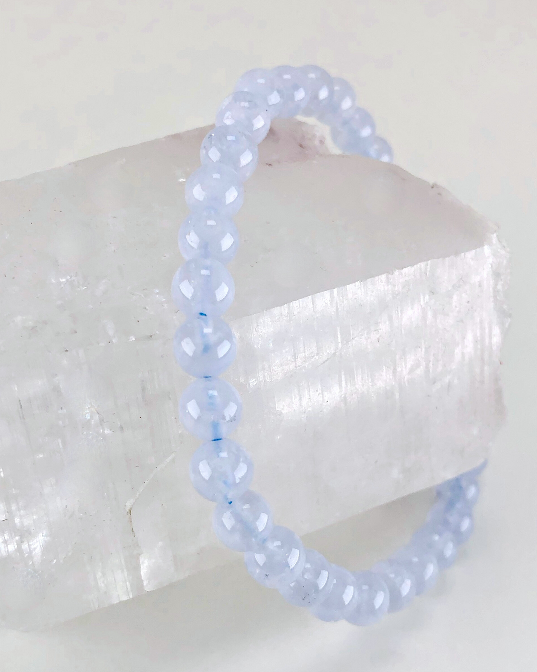 Blue Lace Agate 6mm Gemstone Bracelet