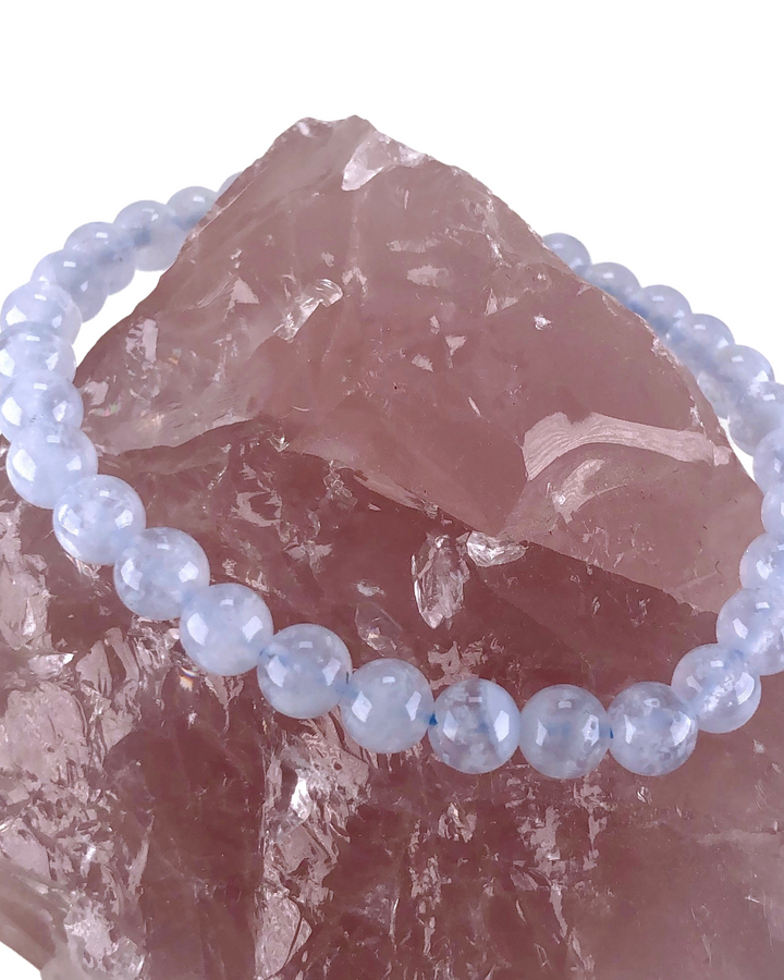 Blue Lace Agate 6mm Gemstone Bracelet