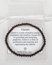 Children's Garnet 4mm Gemstone Bracelet