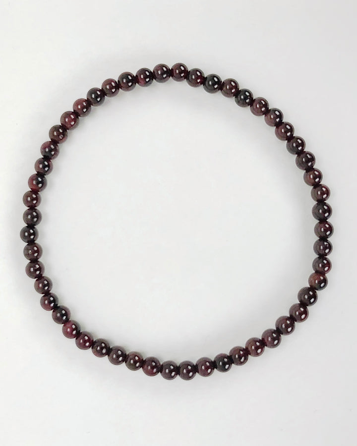 Garnet 4mm Gemstone Bracelet