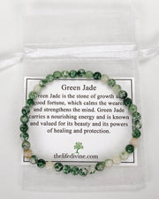 Men's Natural Green Jade 4mm Gemstone Bracelet