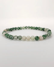 Natural Green Jade Mini 4mm Gemstone Bracelet