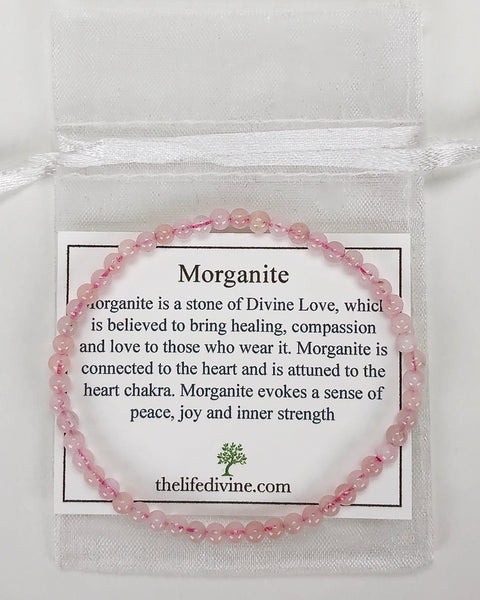 Morganite Mini 4mm Gemstone Bracelet