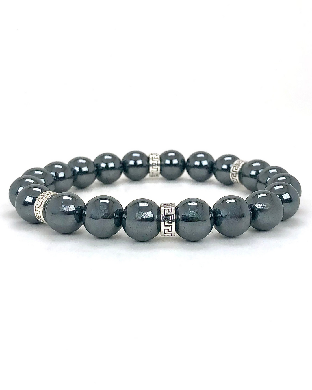 Men's Hematite 10mm Beaded Gemstone Bracelet