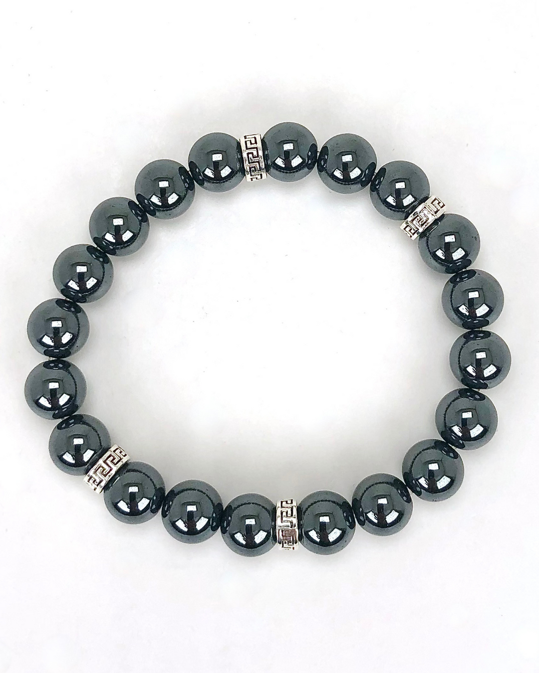 Men's Hematite 10mm Beaded Gemstone Bracelet