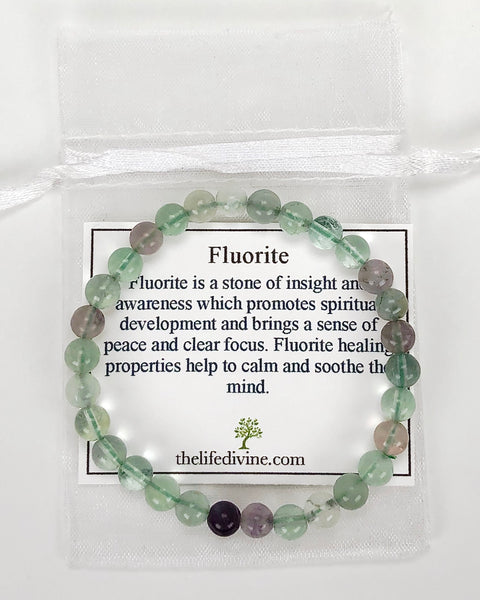 Fluorite 6mm Gemstone Bracelet