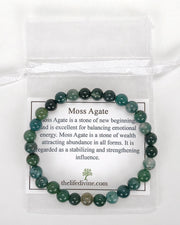 Moss Agate 6mm Gemstone Bracelet