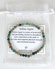 Men's Indian Agate 4mm Gemstone Bracelet