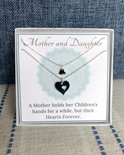 Mother and Daughter Heart Necklace Set