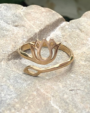 Lotus Ring Adjustable Bronze