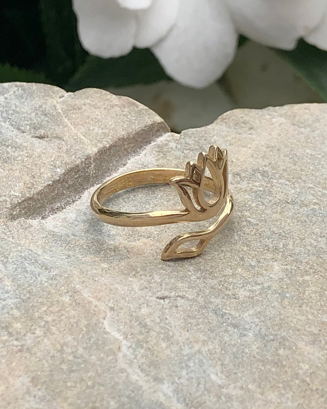 Lotus Ring Adjustable Bronze