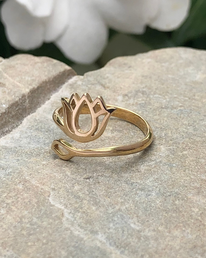 Lotus Ring Adjustable Bronze