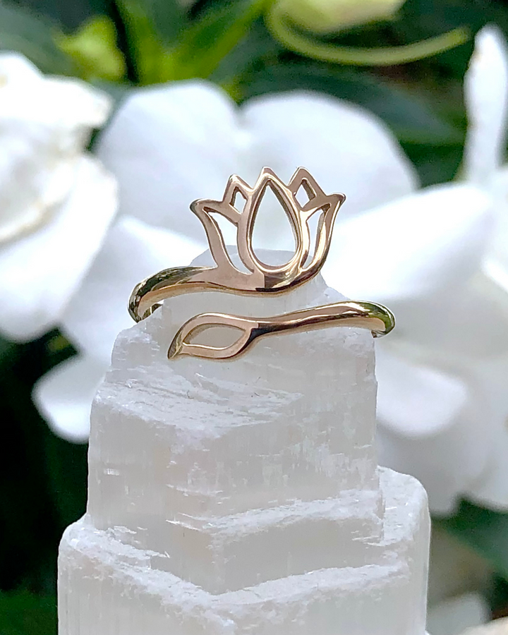 Lotus Ring Adjustable Bronze