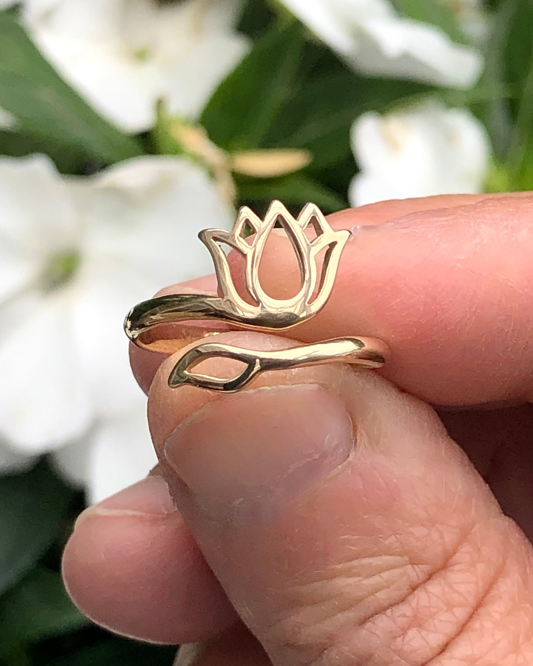 Lotus Ring Adjustable Bronze