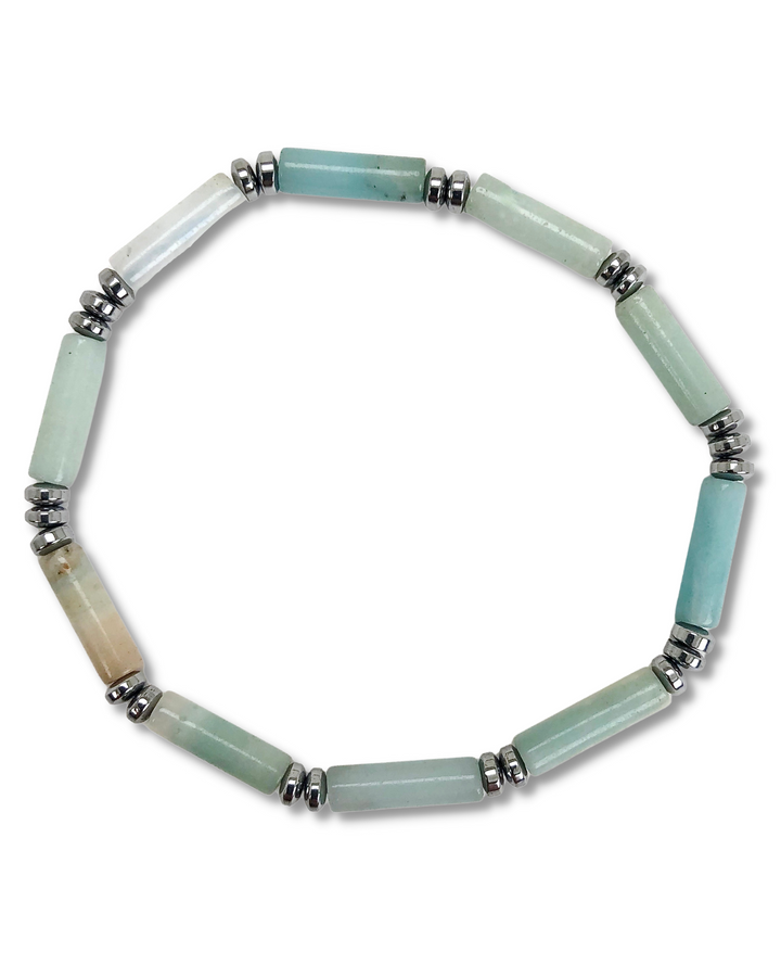 Amazonite Gemstone Tube Bracelet