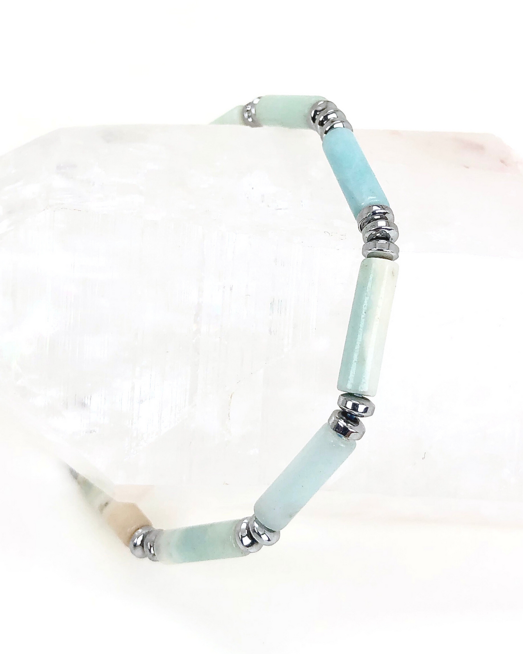 Amazonite Gemstone Tube Bracelet