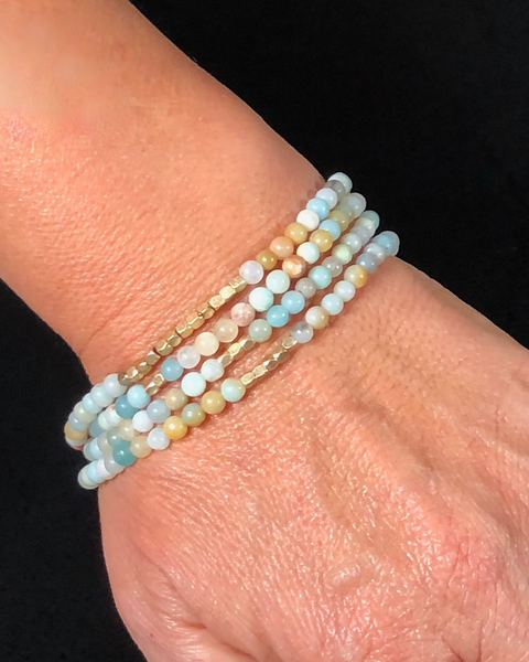 Amazonite With Gold Accents Gemstone Wrap