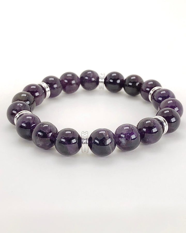 Amethyst 10mm Gemstone Bracelet