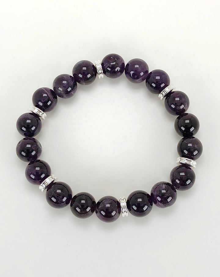 Amethyst 10mm Gemstone Bracelet