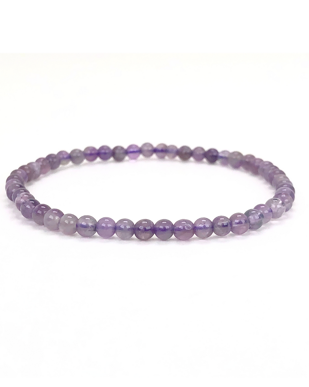 Amethyst 4mm Beaded Gemstone Bracelet