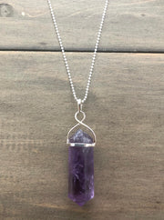 Amethyst Crystal Point Electroplate Pendant