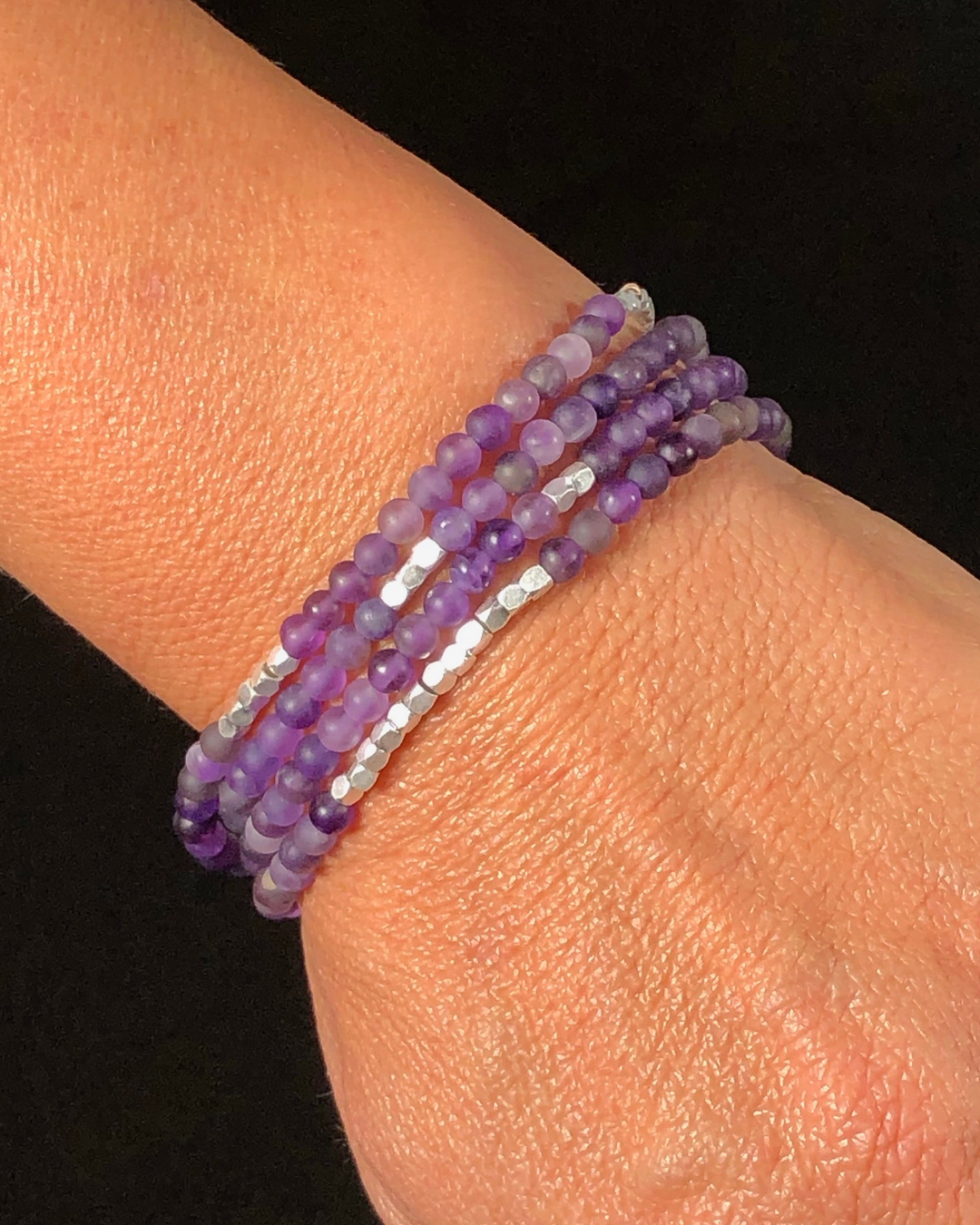 Amethyst With Silver Accents Gemstone Wrap