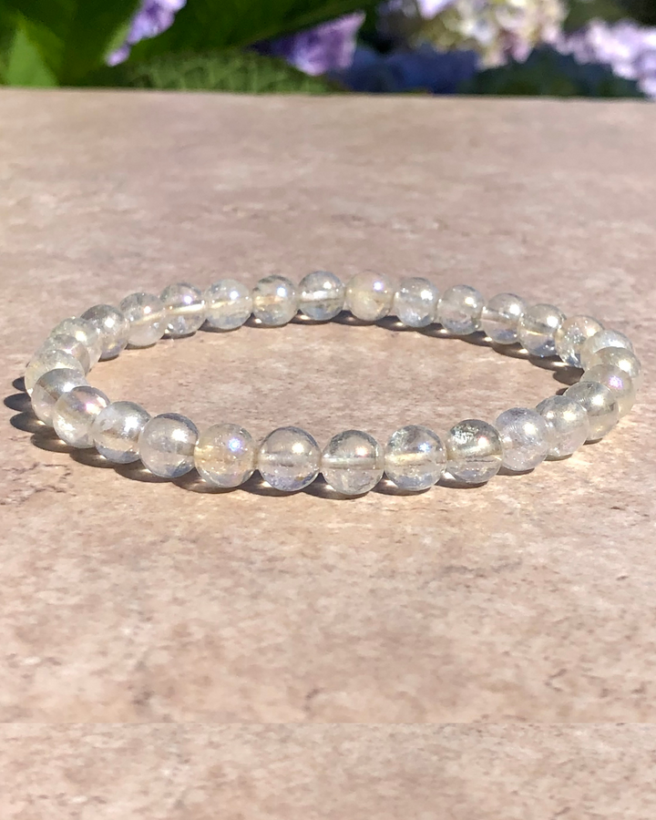 Angel Aura 6mm Beaded Gemstone Bracelet