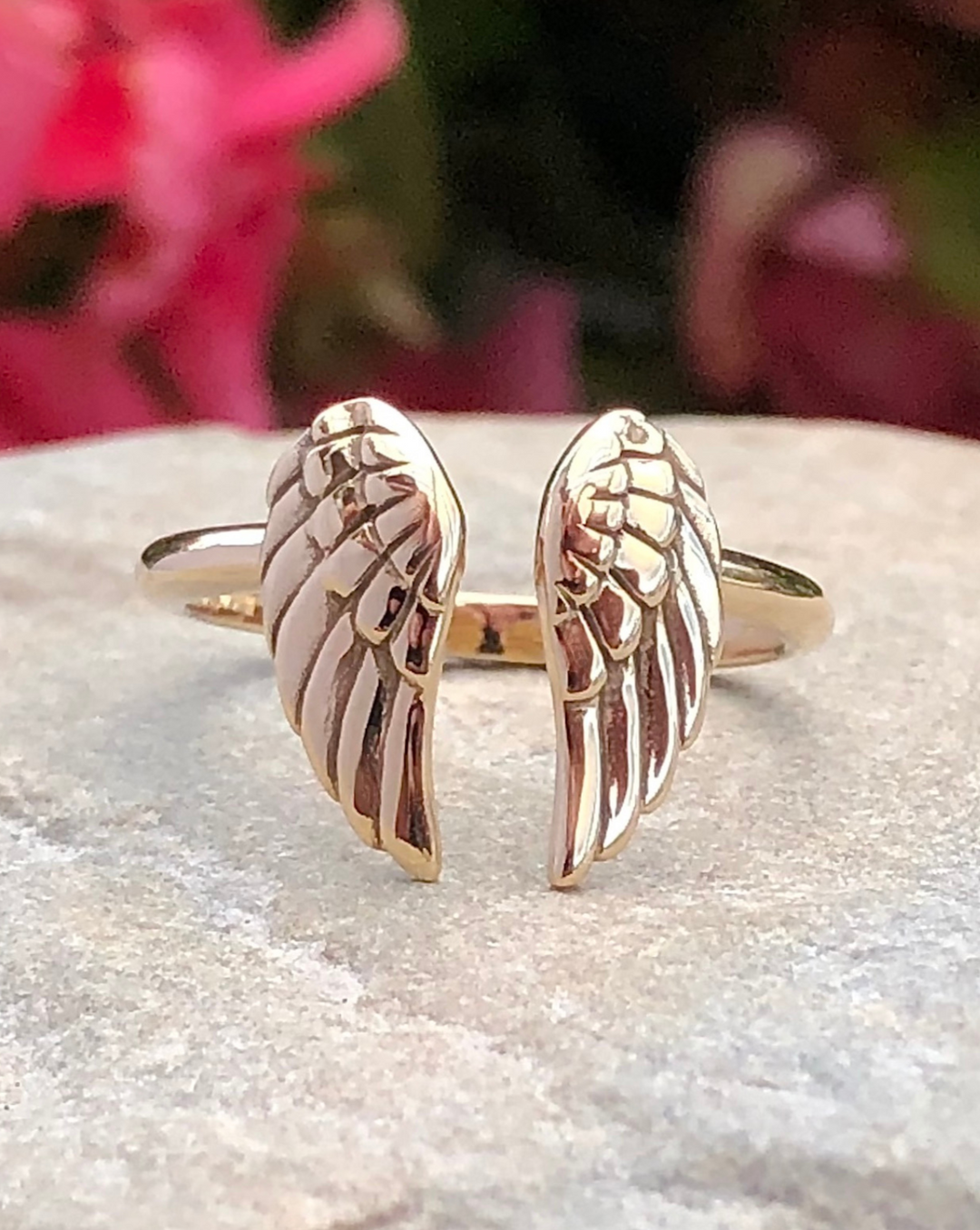 Angel Wings Adjustable Bronze Ring 