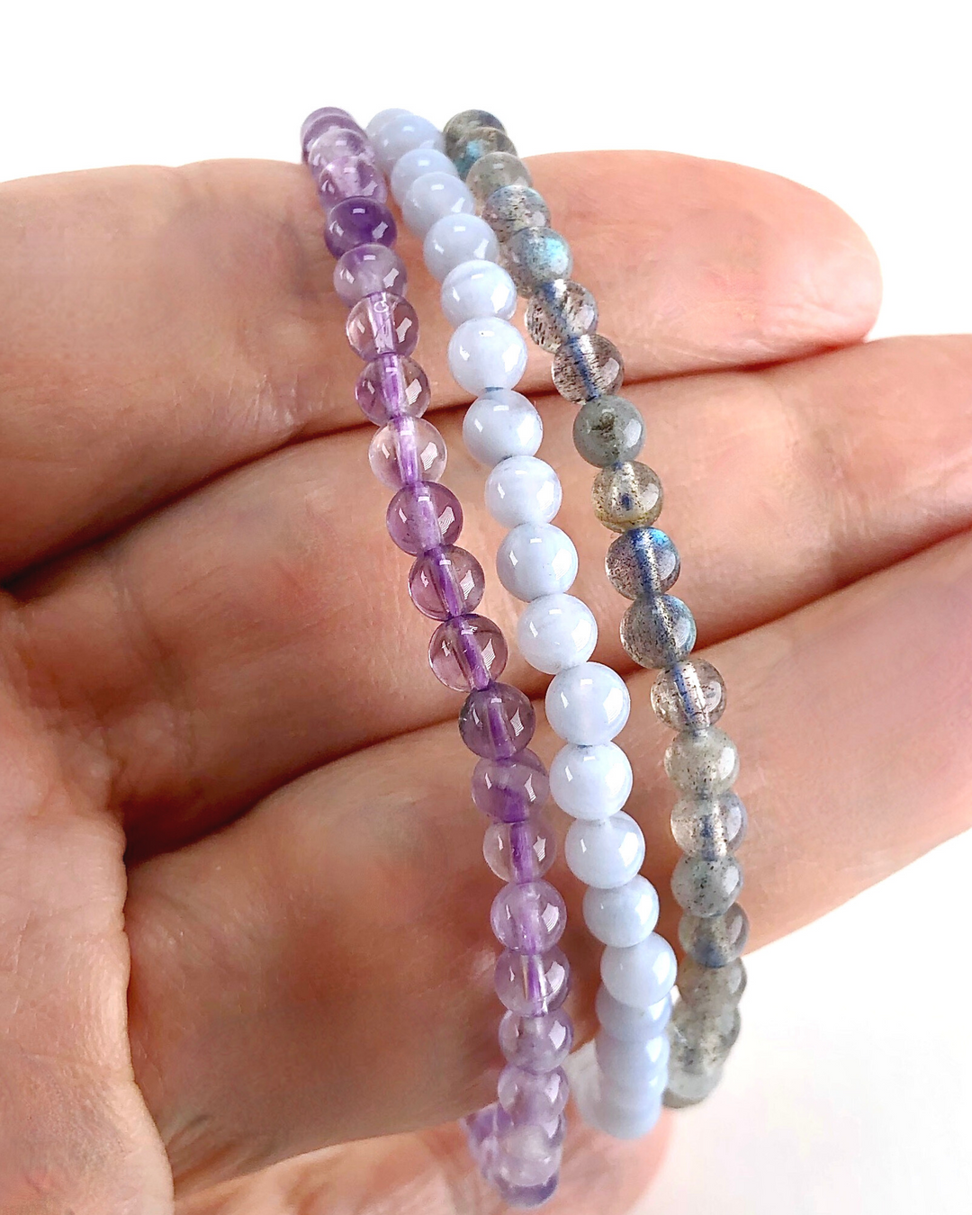 Anxiety Relief 4mm Gemstone Bracelet Set