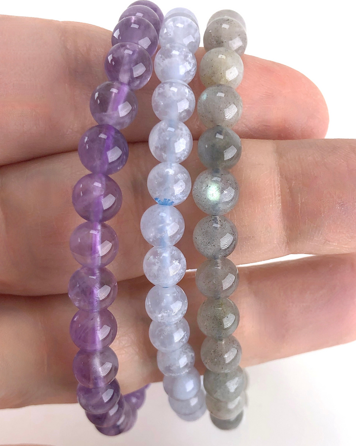 Anxiety Relief 6mm Gemstone Bracelet Set