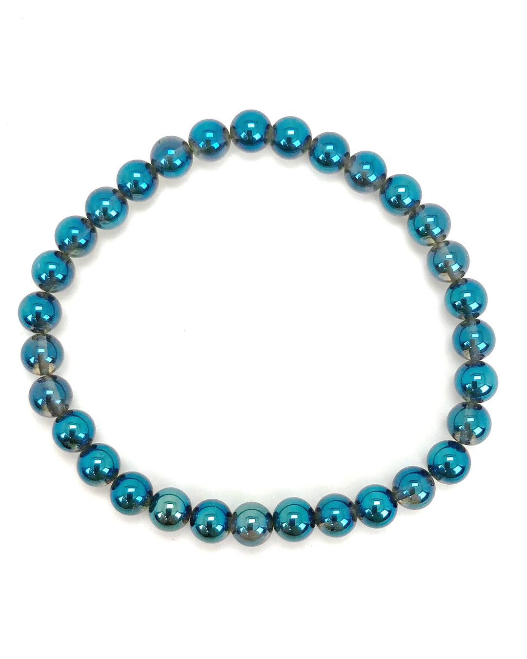 Aqua Aura 6mm beaded Gemstone Bracelet