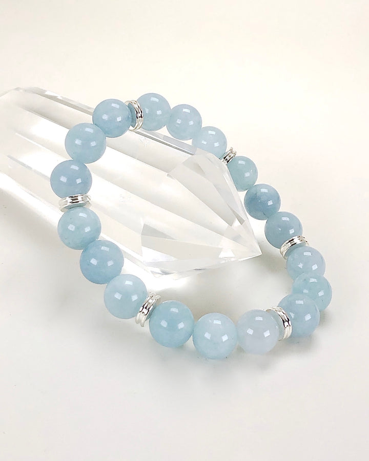 Aquamarine 10mm Gemstone Bracelet